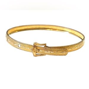 HAYWARD Antique Edwardian Buckle Bracelet Etched Gold